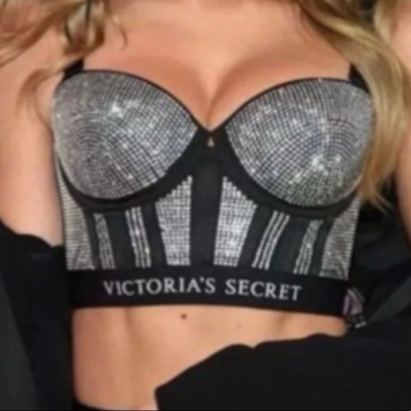 LUXURY VICTORIA'S SECRET VS X BALMAIN SWAROVSKI LONG LINED BRA - Picture 11 of 11